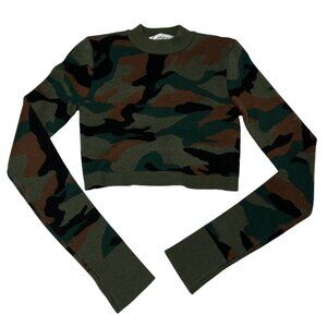 Monse Camo Cropped Sweater in Camo